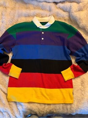 Multi-coloured striped rugby shirt - Rowing Blazers